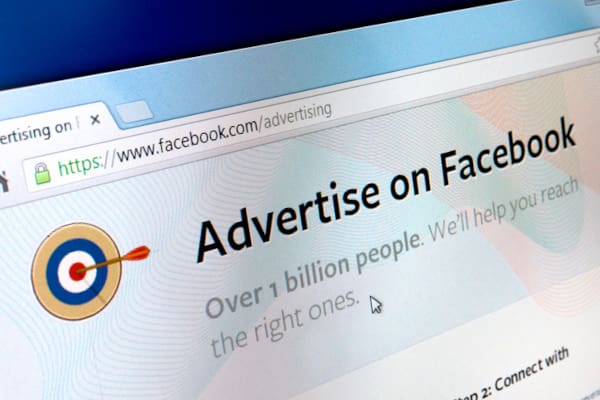 A screenshot of the login screen for Facebook Ads