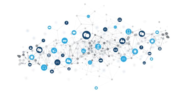A web of different online things representing the connection of websites