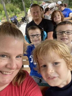 Allen with his family at the zoo