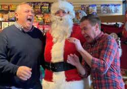 Aaron and Jeremy having a laugh with Santa